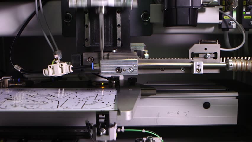 Robots are working in Led Board Factory. Techonology of Electronic Board Factory