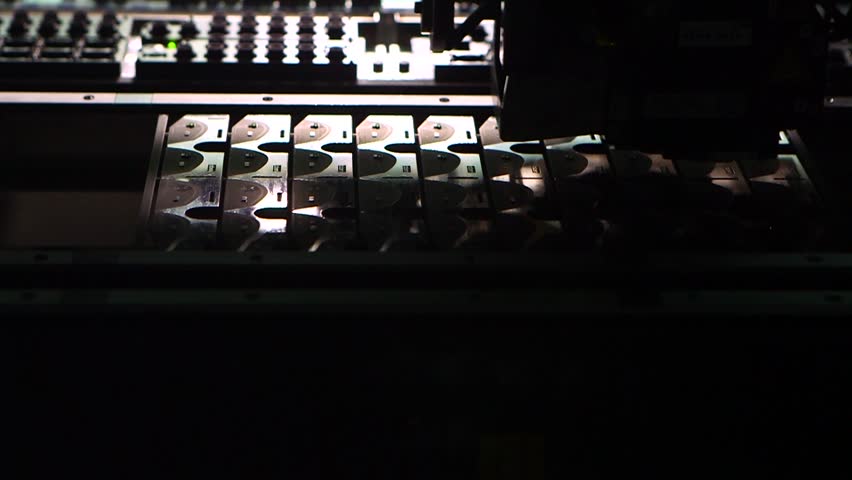 Robots are working in Led Board Factory. Techonology of Electronic Board Factory