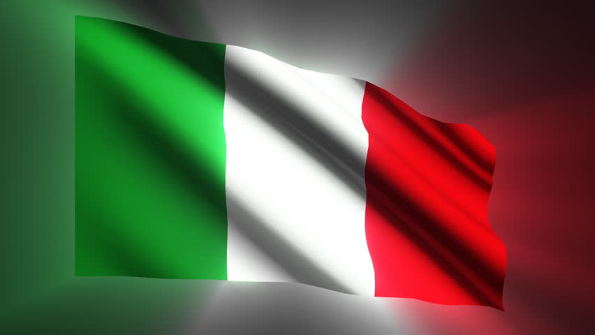 Italian shining waving flag - loop  