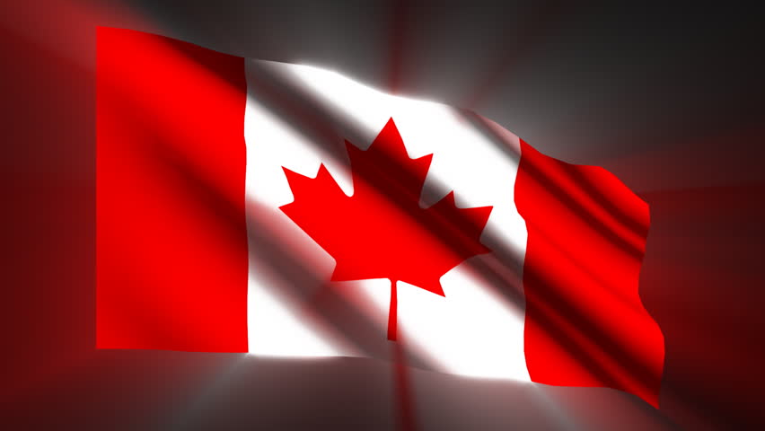 Canadian shining waving flag - loop  