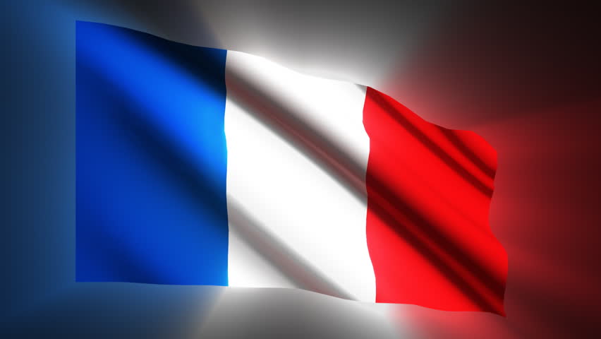 French shining waving flag - loop  