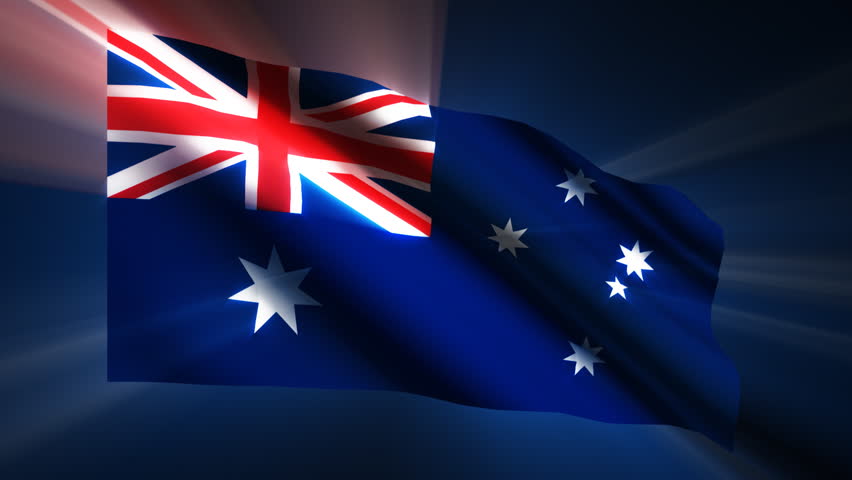 Australian shining waving flag - loop  