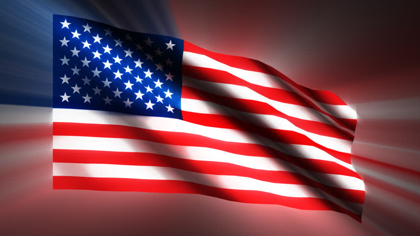 United States shining waving flag - loop  