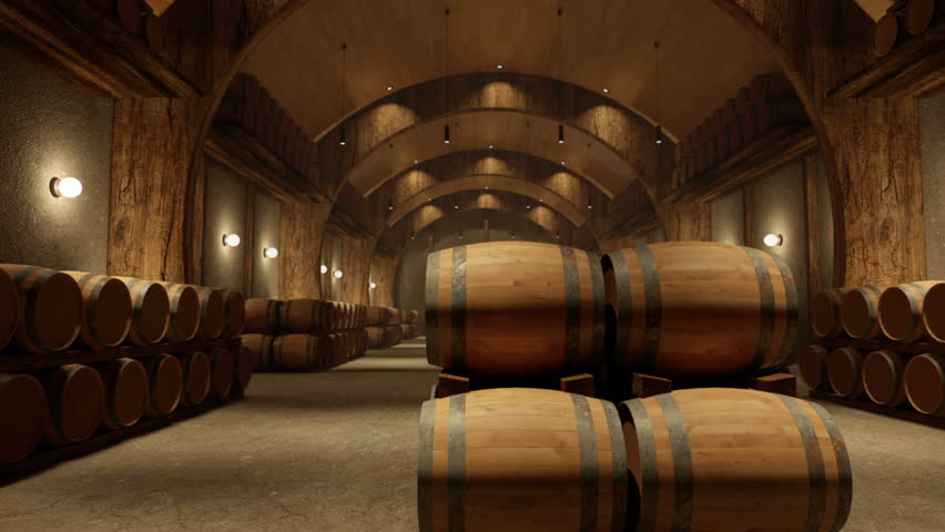 Wine Barrels Camera Paning 1 Royalty-Free Stock Footage #8785009