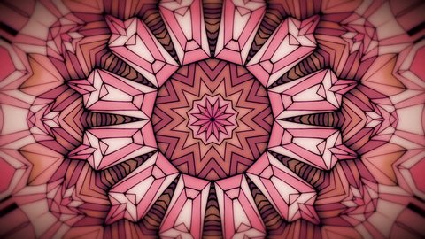 Abstract animation with hand drawn geometric kaleidoscope pattern