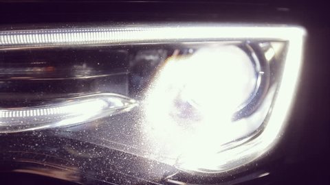 Close up of Audi A5 headlamps HD 1080p