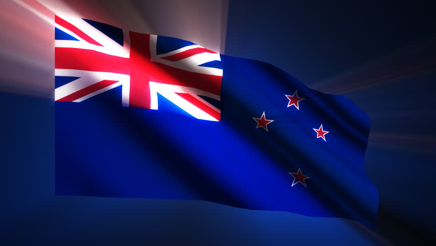 New Zealand shining waving flag - loop 