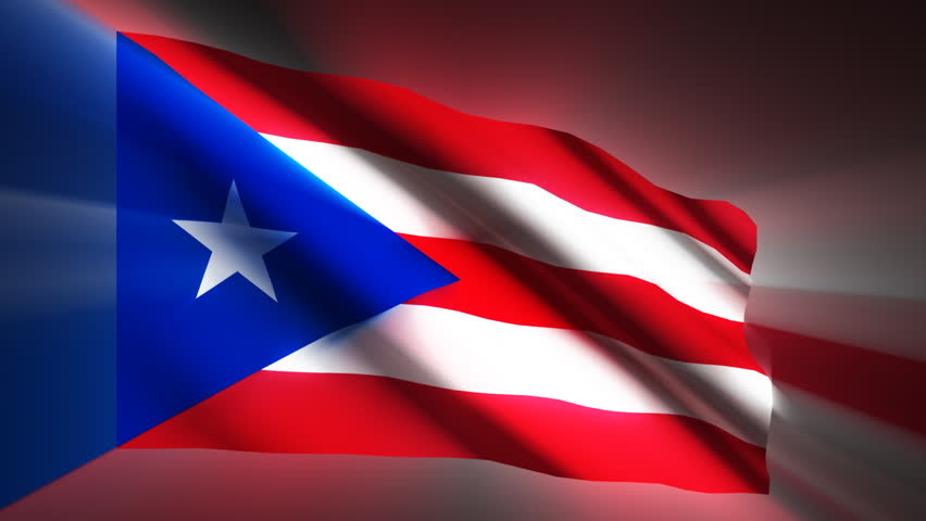 Puerto Rico shining waving flag - loop 
