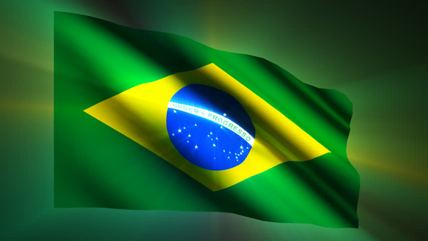 Brazilian shining waving flag - loop 