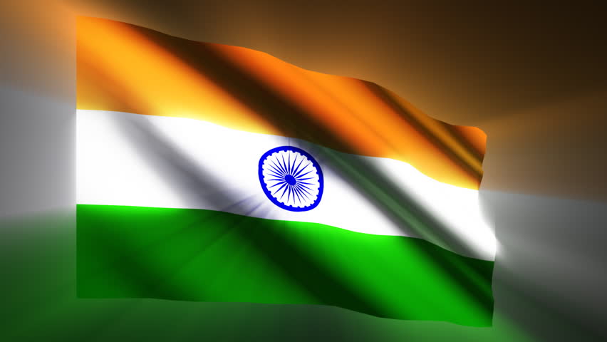 India shining waving flag - loop 