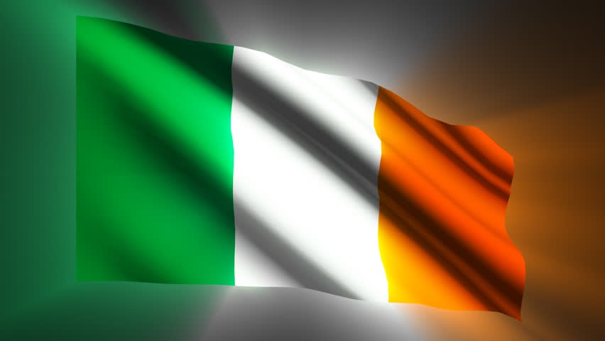 Irish shining waving flag - loop 
