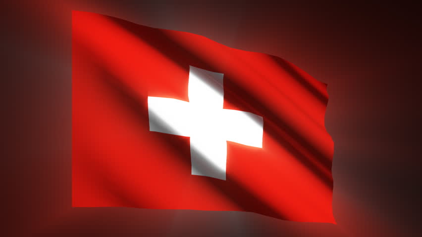 Swiss shining waving flag - loop 