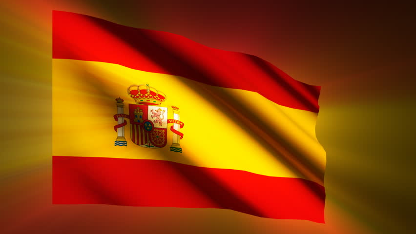 Spanish shining waving flag - loop 