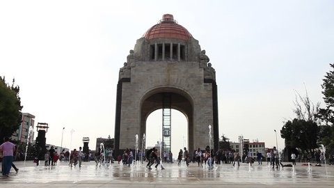 Mexico City, Mexico, January 2015. The Revolution Monument near downtown Mexico City.
