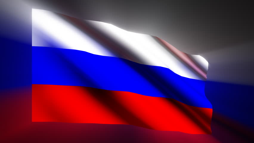 Russian shining waving flag - loop 
