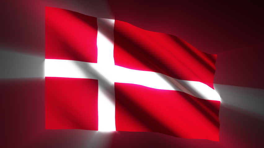 Denmark shining waving flag - loop 