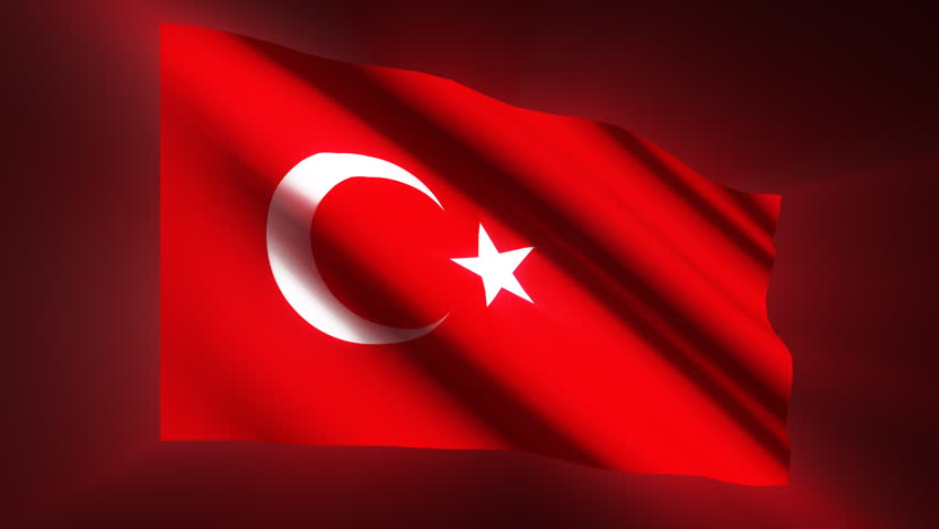 Turkey shining waving flag - loop 