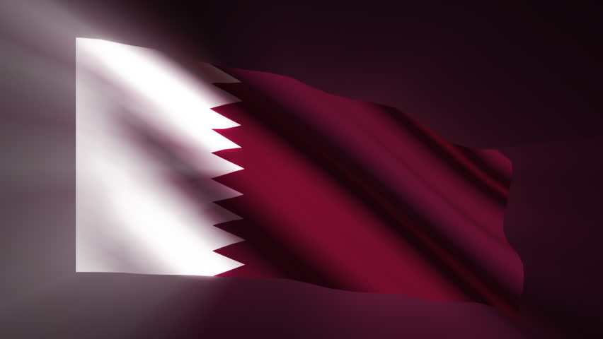 Qatar shining waving flag - loop 