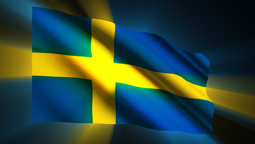 Sweden shining waving flag - loop 