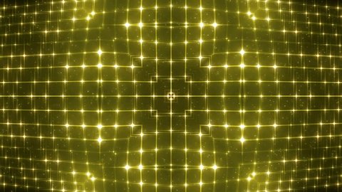 Fractal gold kaleidoscopic background. Background motion with fractal design. Disco spectrum lights concert spot bulb. More sets footage  in my portfolio.
