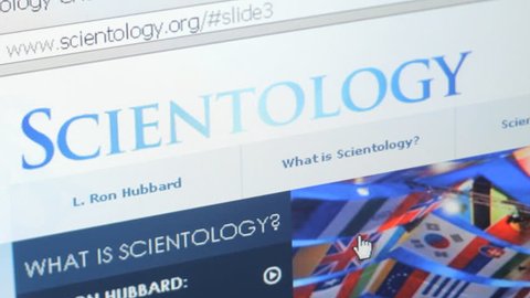 CLEARWATER, FL - FEB 8: Browsing Scientology website on February 8, 2015. Scientology is a body of beliefs and related practices created by author L. Ron Hubbard. 