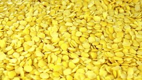 Dried Yellow Lentils (not loopable 4K UHD footage)