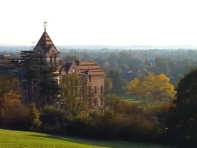 The Petersham Hotel situated on Richmond Hill, London. c.1865 with a view of Petersham meadows