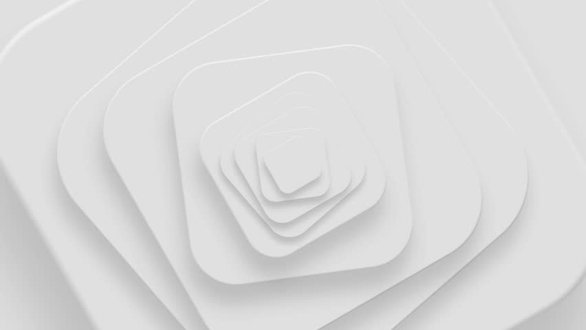 futuristic flower, close-up of spinning white squares, loop 