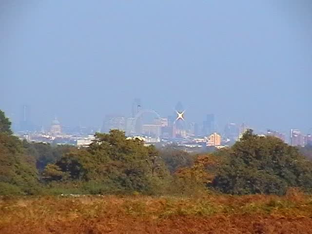 A view of the city of London from Royal Richmond Park, approx 8 miles away