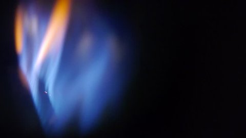 ignition gas - blue flames - active furnace - active furnace - closeup shot