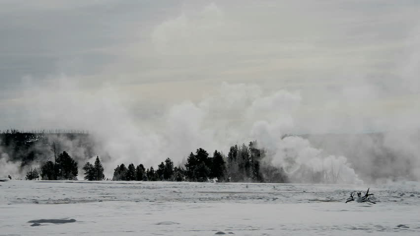 Fumaroles in winter, Yellowstone National Park.