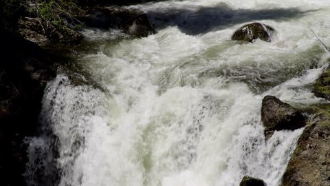 Waterfall in Yellowstone National Park, shot by 4K RED Epic camera