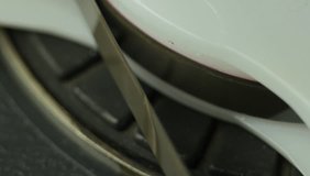[ungraded] Reel-to-reel tape recorder playing end of tape. Tape macro close-up. White reel. Source: Canon 7D, ungraded. H.264 from camera without re-encoding. Clip ID: ax542u