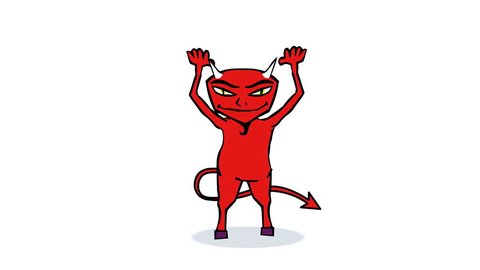 Dancing Devil Animation (With Alpha Chanel). Cartoon Style