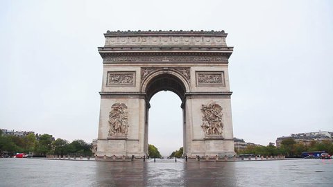 Arc de Triomphe de l'Etoile (The Triumphal Arch) in Paris in the morning