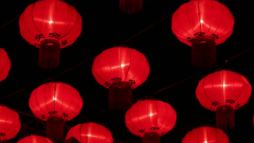 chinese lanterns at night