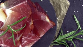 Portion of Sliced Ham (seamless loopable detailed 4K UHD footage)