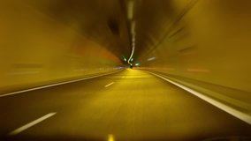 car fast in tunnel with, HD stock video