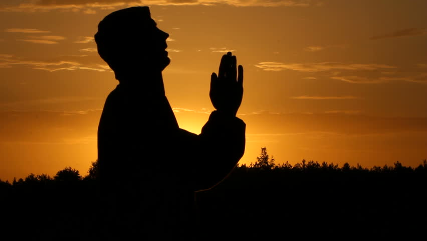 Silhouette, prayer Royalty-Free Stock Footage #885730