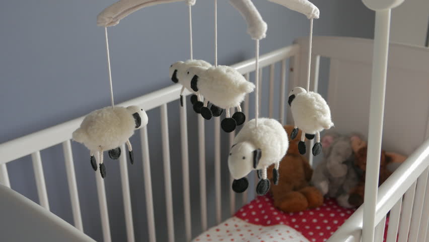 spinning toy above crib