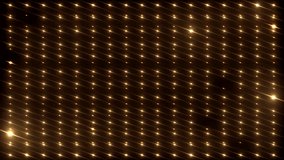 Bright flood lights disco background with waves and  lines. Bright flood lights flashing  with stars. Gold tint. Seamless loop. look more options and sets footage in my portfolio.