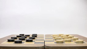 People Playing in Checkers Game. Time Lapse. 4K Ultra HD 3840x2160 Video Clip