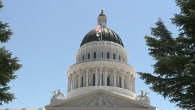 CALIFORNIA STATE CAPITOL BUILDING SACRAMENTO HD HIGH DEFINITION 1920 X 1080 STOCK VIDEO FOOTAGE CLIP.