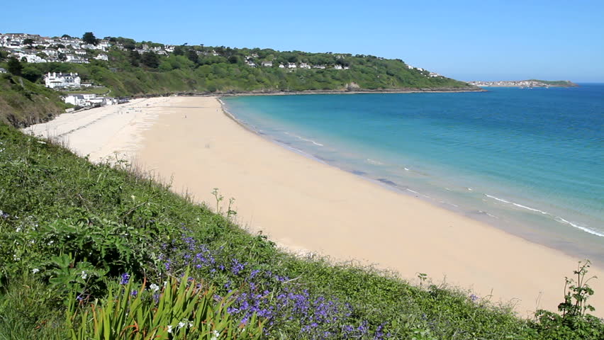 above carbis bay beach cornwall uk Stock Footage Video (100% Royalty ...