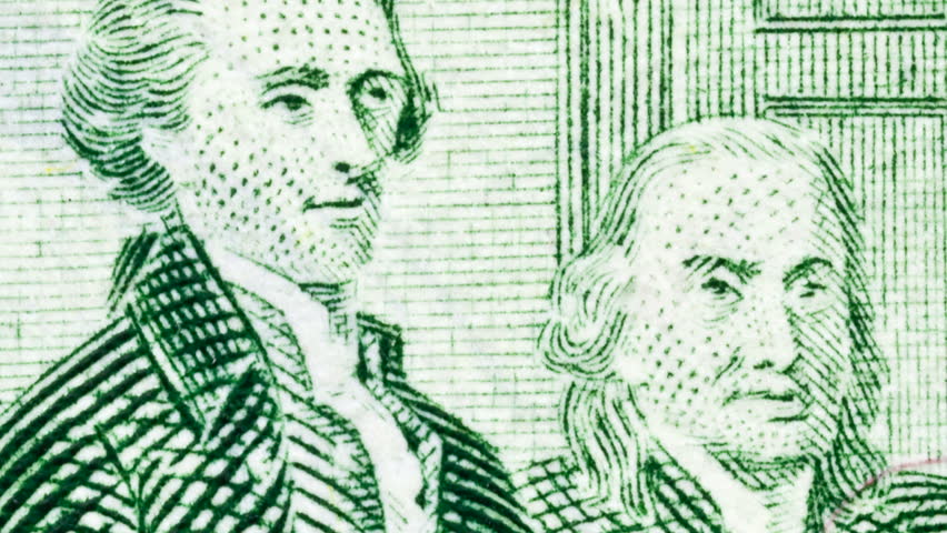 Extreme zooming marco of US two dollar bill