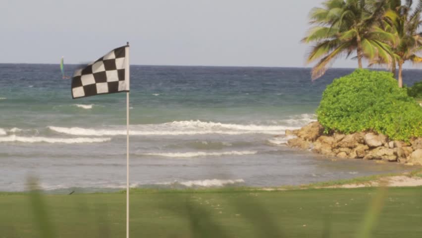 Caribbean Resort golf course along the shores of tropical island paradise Montego Bay, Jamaica