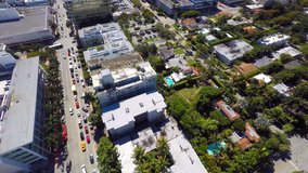 Aerial video of Miami Beach rooftop parking