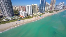 Stabalized aerial video of Sunny Isles Beach 4k uhd circa 2015