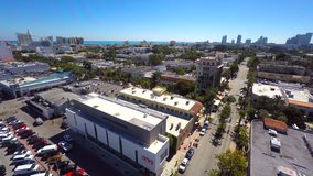 Aerial video Lincoln Road Miami Beach 4k 