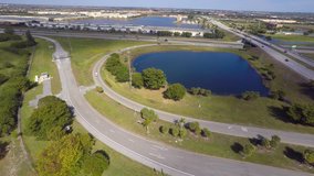 4k Aerial video highway interchange